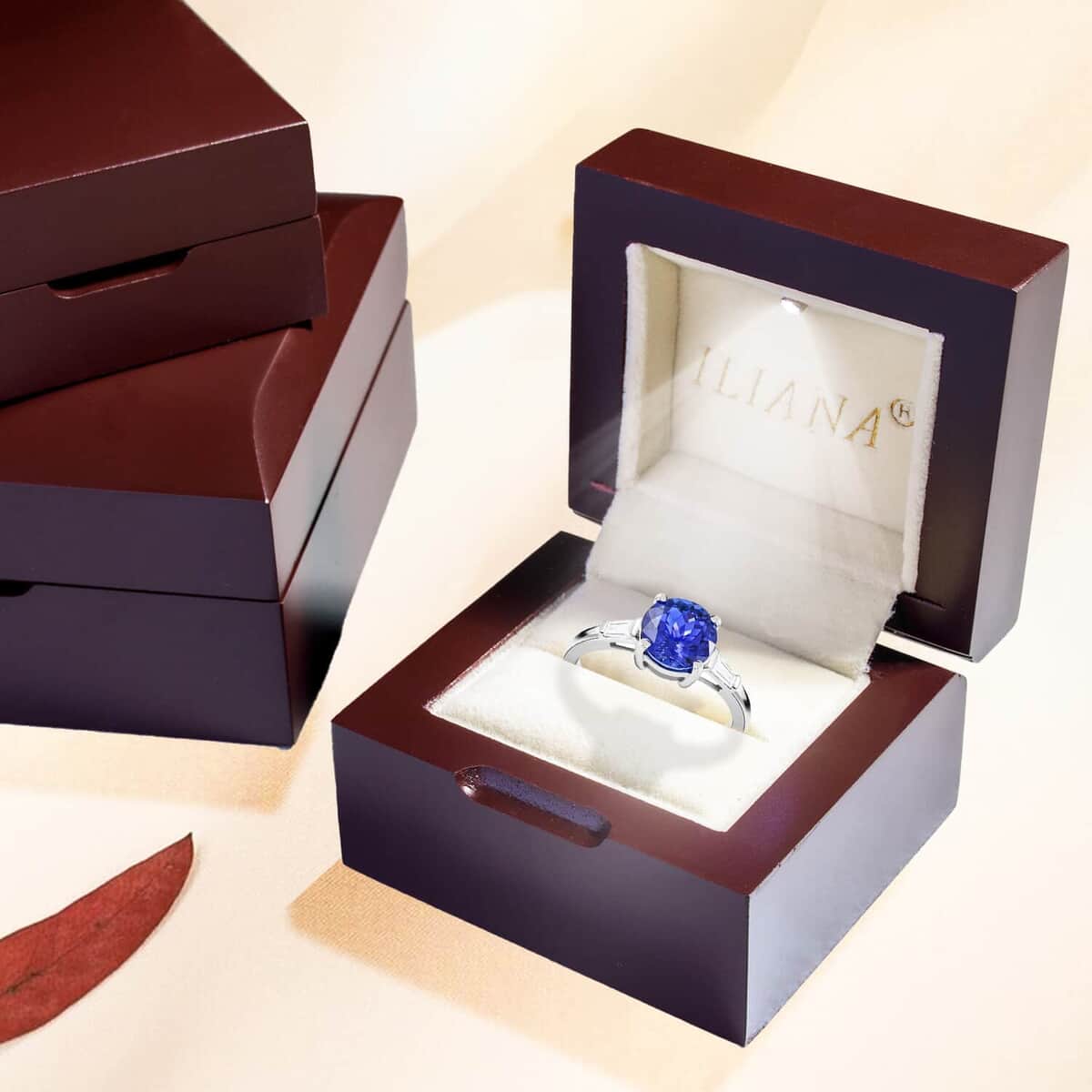 Certified & Appraised ILIANA 18K White Gold AAA Tanzanite and G-H SI Diamond Ring (Size 6.0) 3.41 Grams 2.30 ctw image number 7