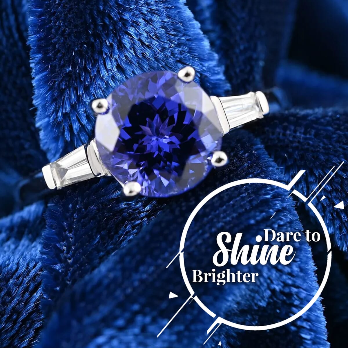 Certified and Appraised Iliana 18K White Gold AAA Tanzanite, Diamond Ring,Wedding Ring For Her,Promise Rings 2.30 ctw (Size 8) image number 1