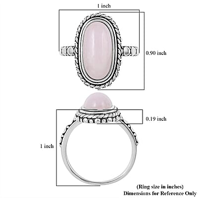Marropino Morganite Oval Ring in Black Oxidized Silvertone (Size 10.0) 5.50 ctw