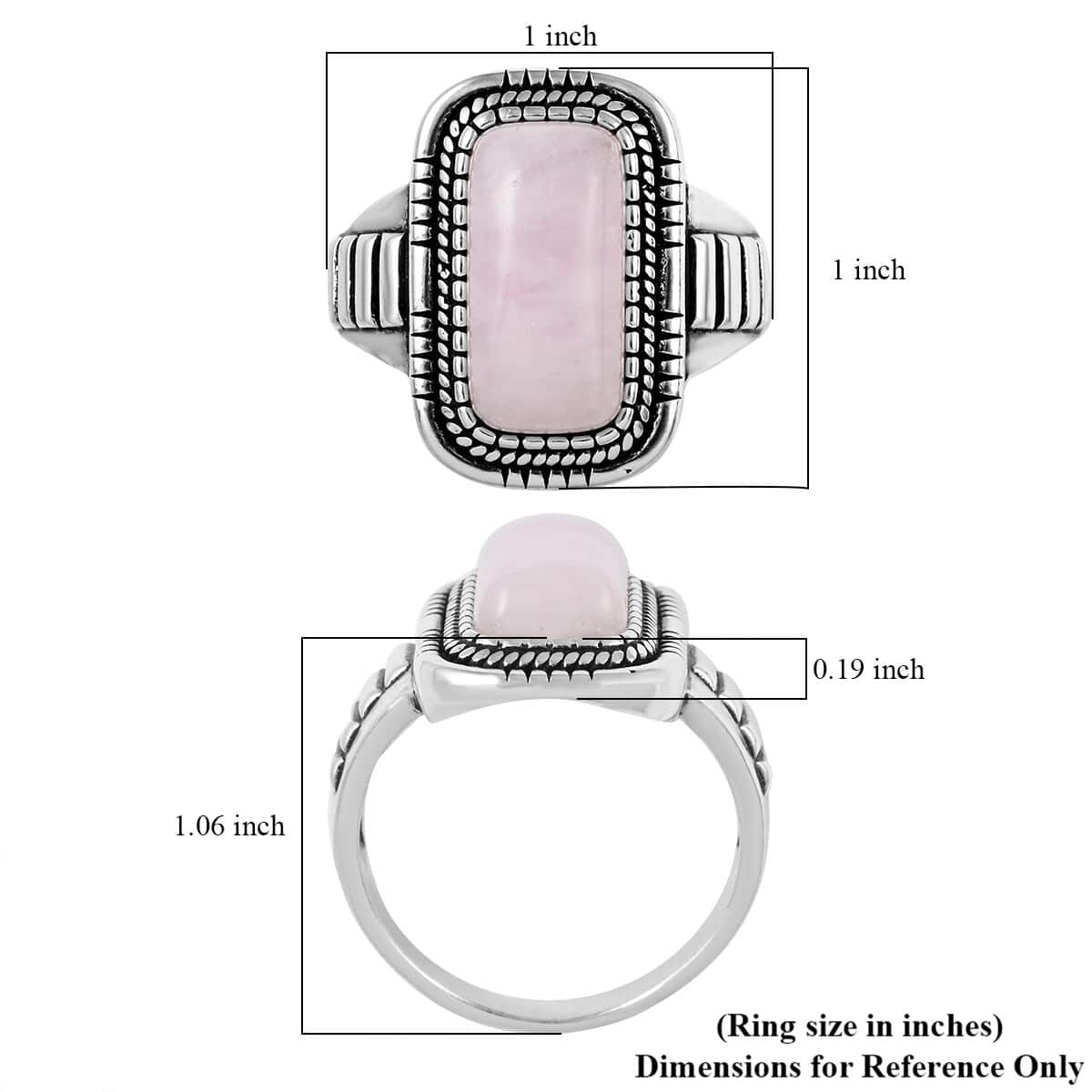 Marropino Morganite Cushion Ring in Black Oxidized Silvertone (Size 11.0) 5.80 ctw image number 4