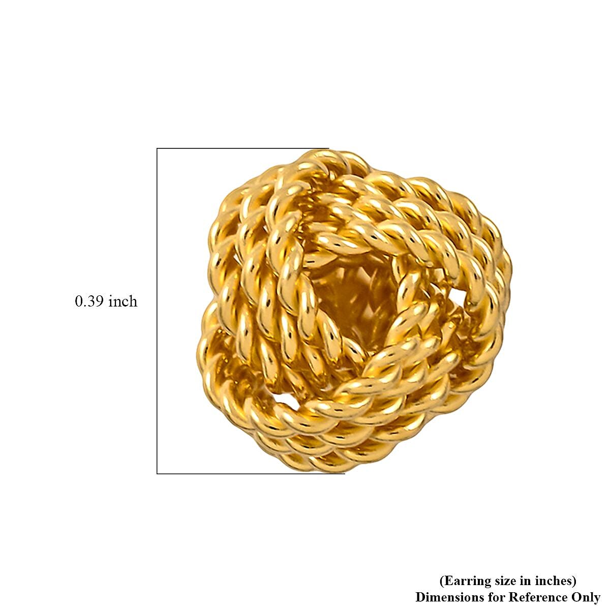 14K Yellow Gold Over Sterling Silver Rope Knot Earrings 2.60 Grams image number 3