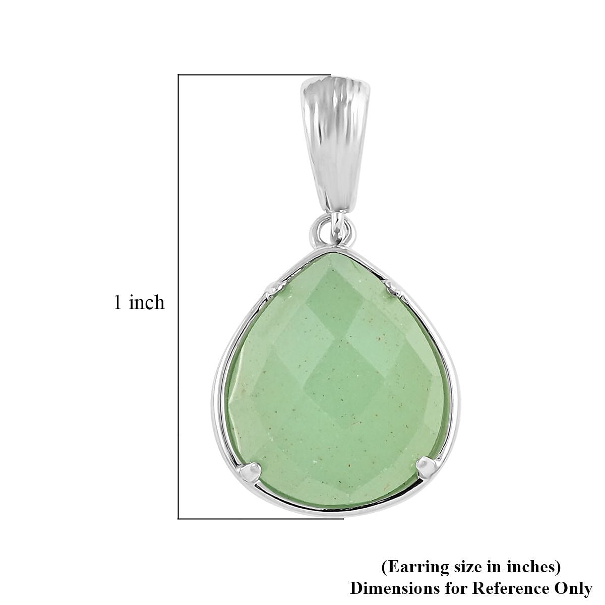 Green Aventurine Earrings in Rhodium Over Stainless Steel 17.00 ctw image number 4