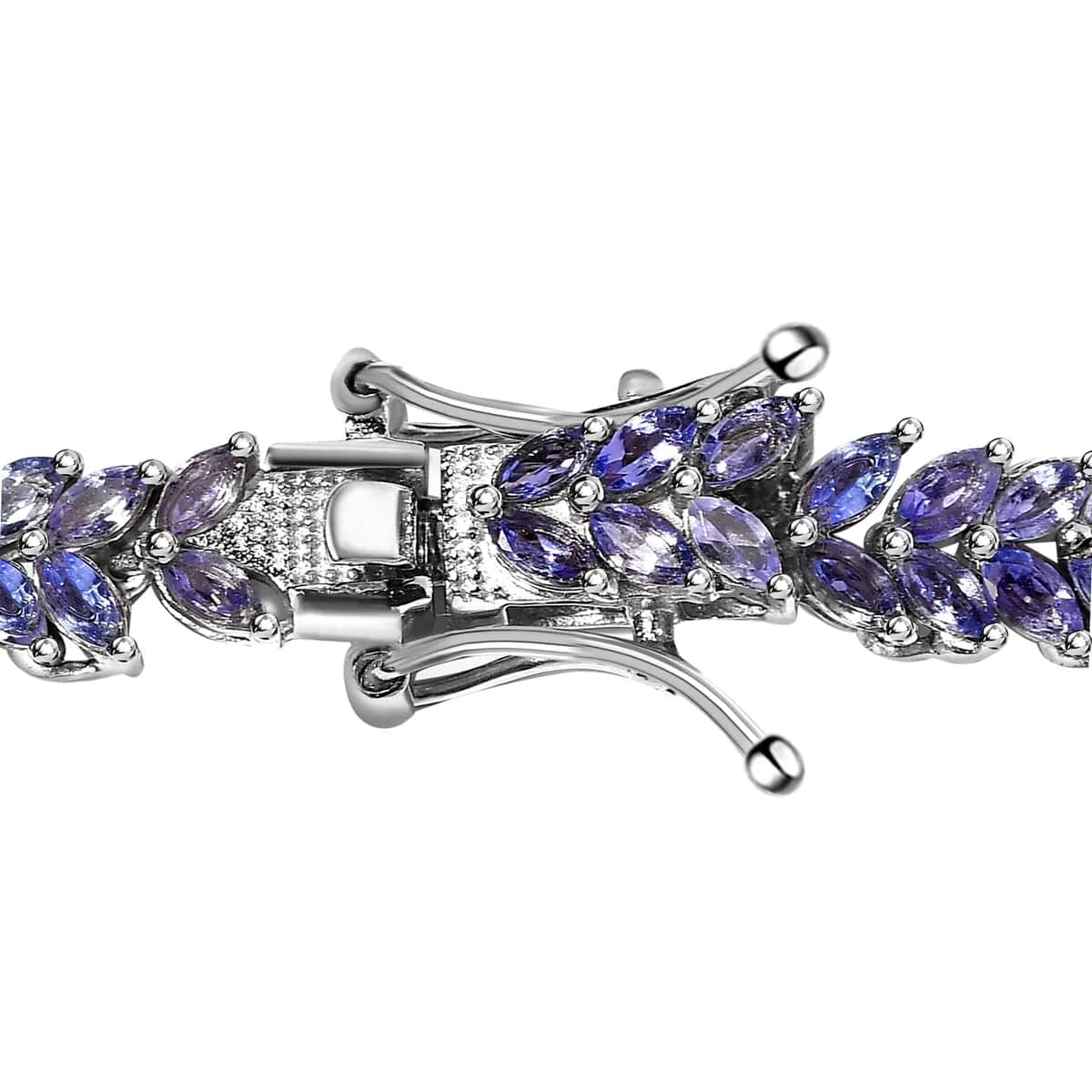 Karis Tanzanite Necklace in Platinum Bond, Double Row Necklace, Tanzanite Jewelry 20.50 ctw (18 Inches) image number 5