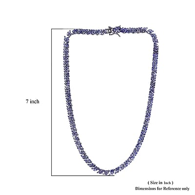Karis Tanzanite Necklace in Platinum Bond, Double Row Necklace, Tanzanite Jewelry 20.50 ctw (18 Inches)