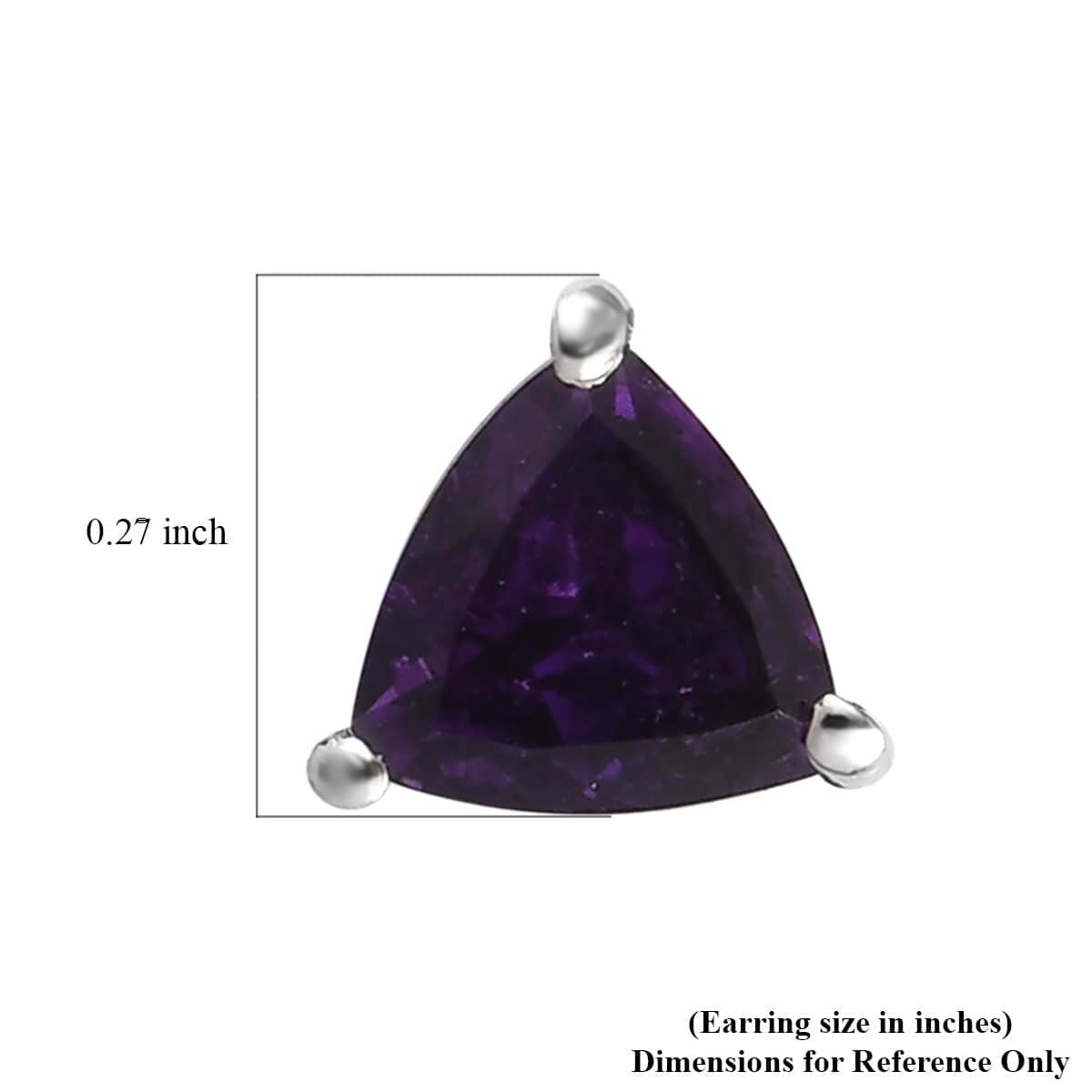 African Amethyst Solitaire Stud Earrings in Stainless Steel 1.00 ctw | Tarnish-Free, Waterproof, Sweat Proof Jewelry image number 5