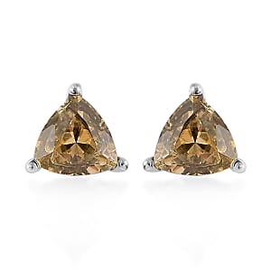 Brazilian Citrine Solitaire Stud Earrings in Stainless Steel 1.10 ctw , Tarnish-Free, Waterproof, Sweat Proof Jewelry