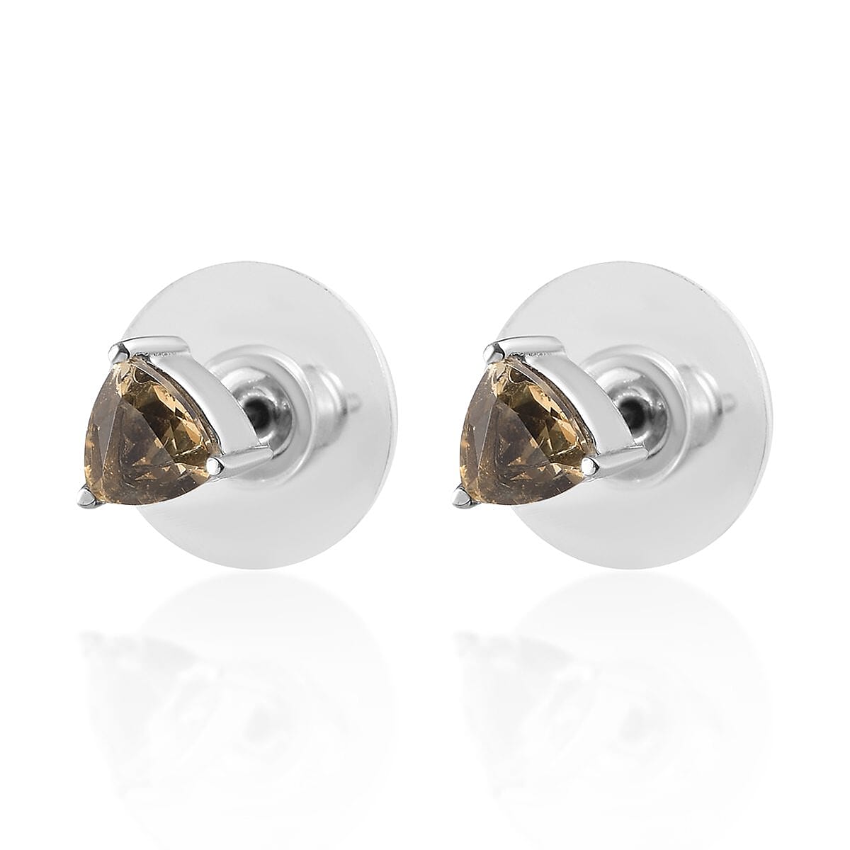 Brazilian Citrine Solitaire Stud Earrings in Stainless Steel 1.10 ctw , Tarnish-Free, Waterproof, Sweat Proof Jewelry image number 5