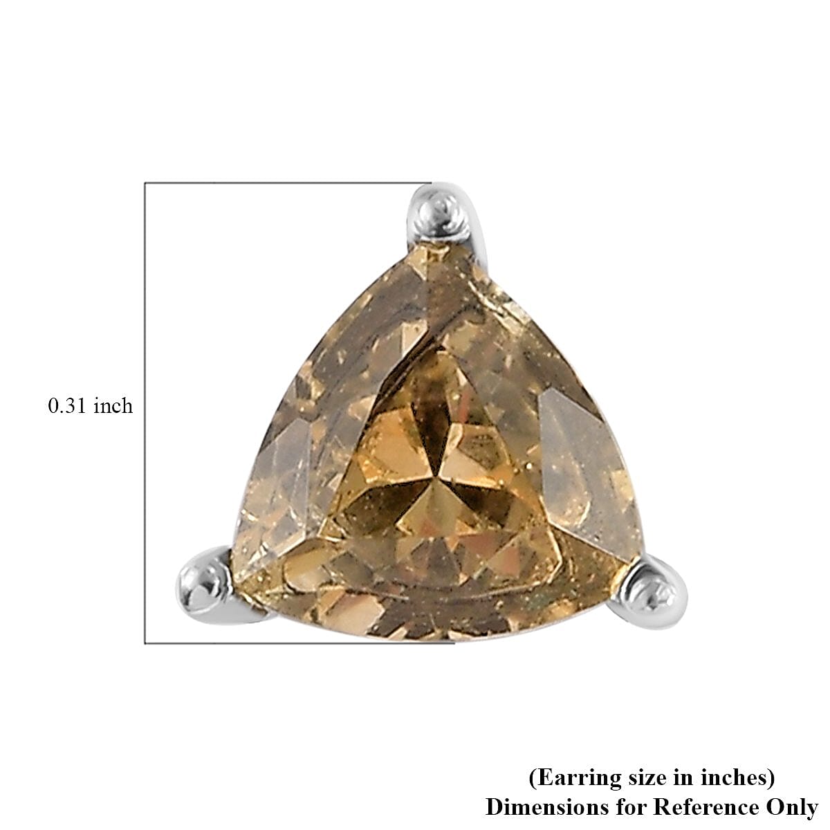 Brazilian Citrine Solitaire Stud Earrings in Stainless Steel 1.10 ctw , Tarnish-Free, Waterproof, Sweat Proof Jewelry image number 6