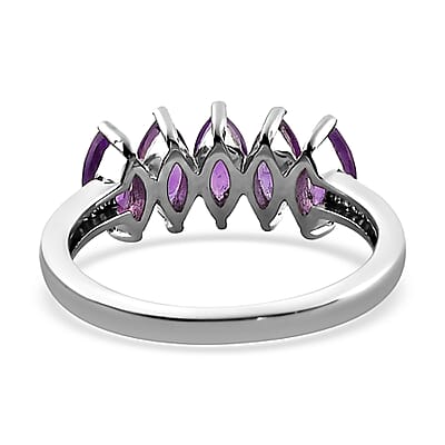 Amethyst Ring in Stainless Steel (Size 6.0) 1.15 ctw