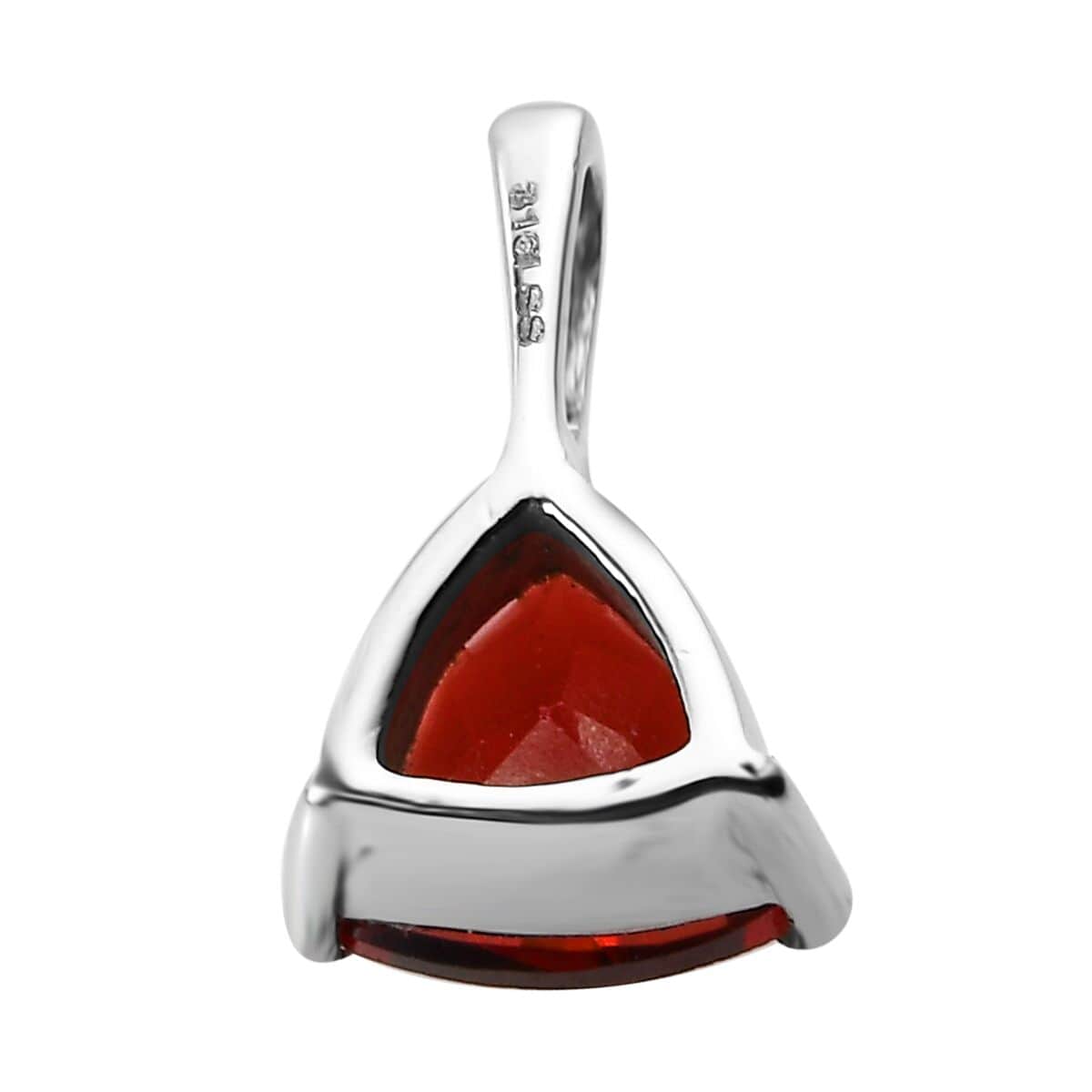 Mozambique Garnet Solitaire Pendant in Stainless Steel 1.25 ctw image number 7