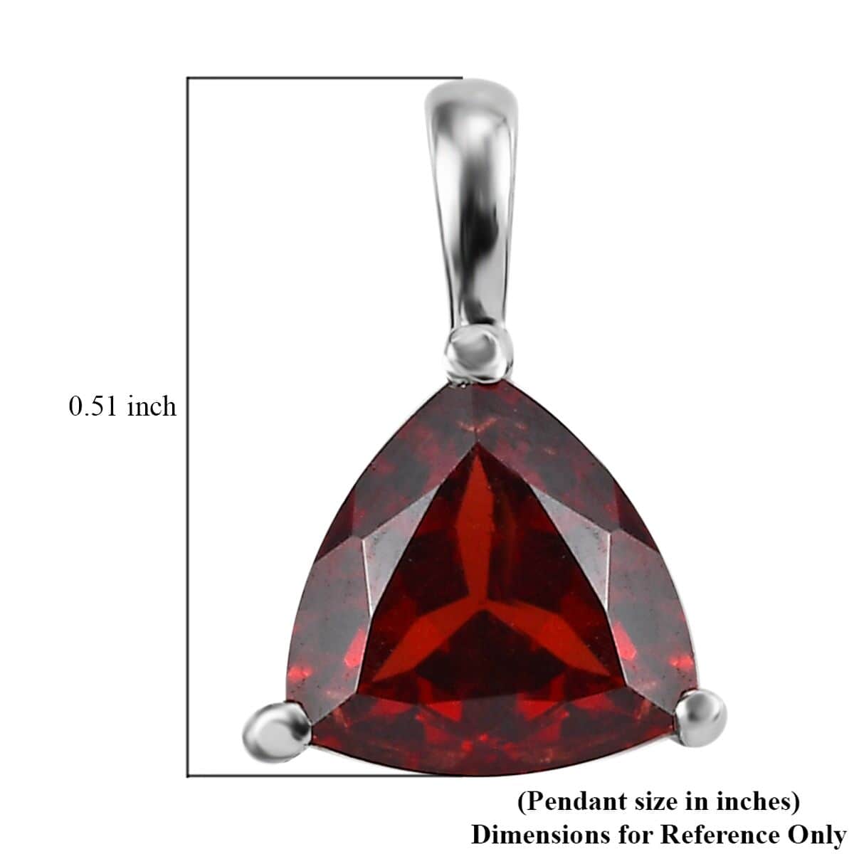 Mozambique Garnet Solitaire Pendant in Stainless Steel 1.25 ctw image number 8