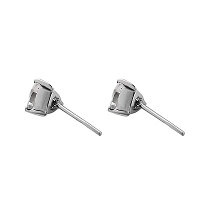 White Topaz Solitaire Stud Earrings in Stainless Steel 1.50 ctw