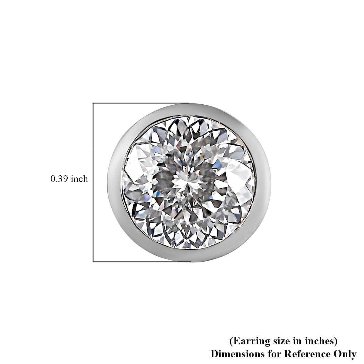 100 Facet Moissanite Solitaire Stud Earrings in Platinum Over Sterling Silver 1.90 ctw image number 4