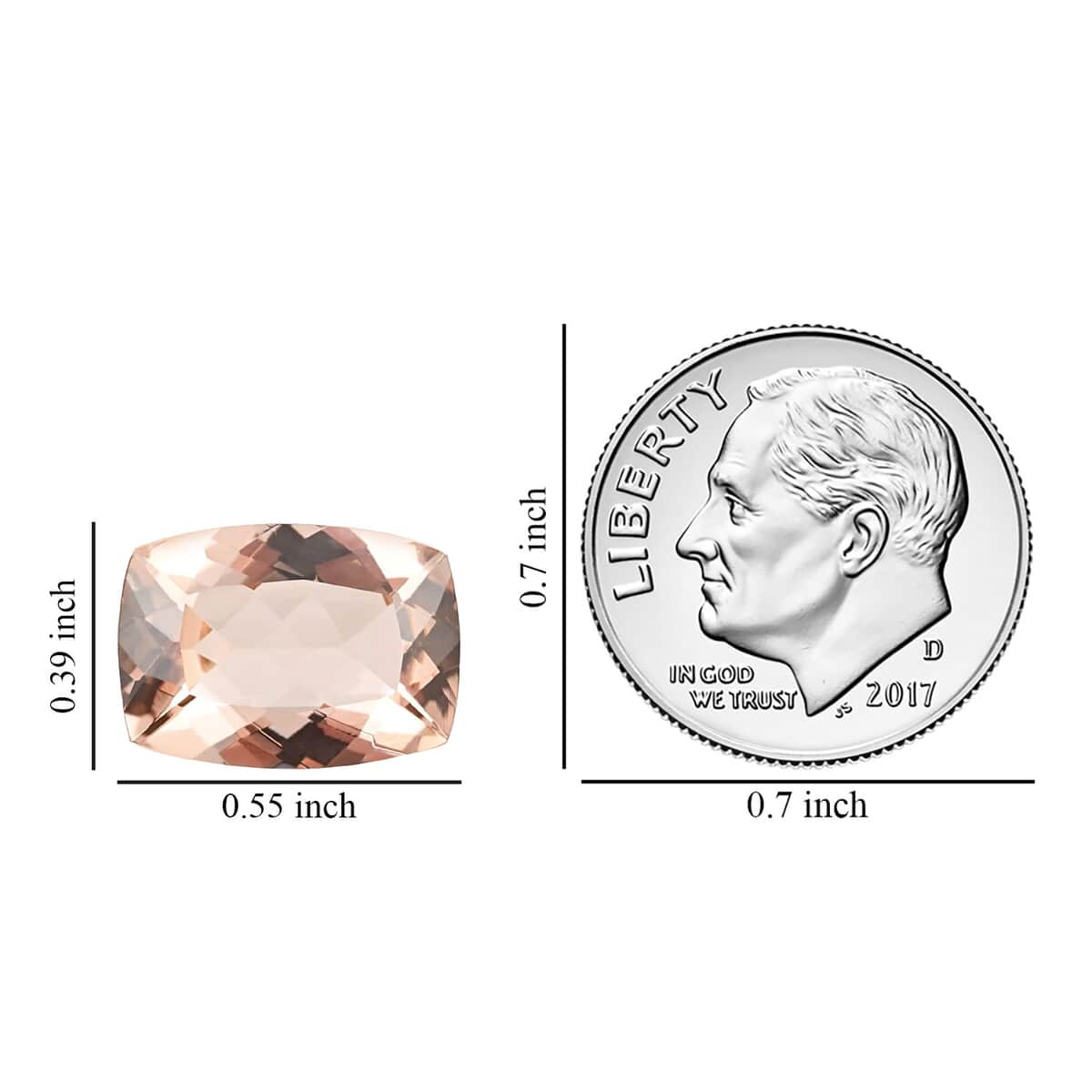 Certified and Appraised AAAA Marropino Morganite (Cush 14x10 mm) 5.00 ctw image number 3