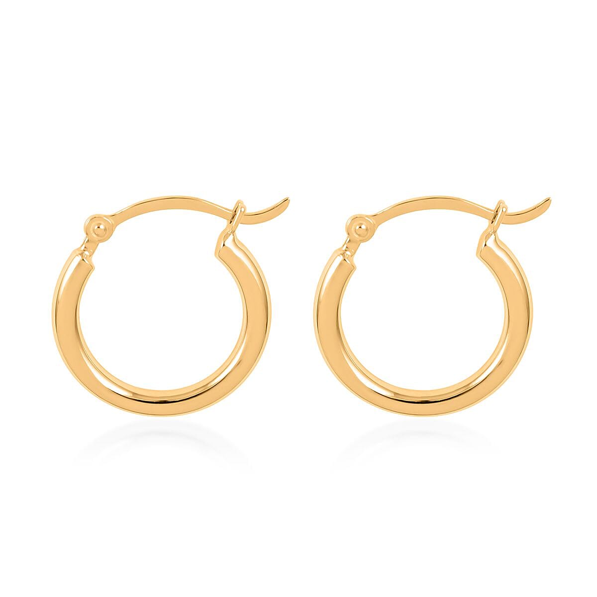 14K Yellow Gold 15mm Hoop Earrings 1.10 Grams image number 3
