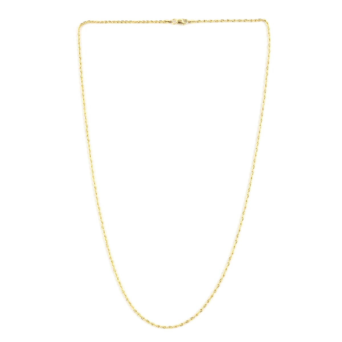 New York Closeout 10K Yellow Gold 2.5mm Rope Chain Necklace 24 Inches 3.50 Grams image number 2