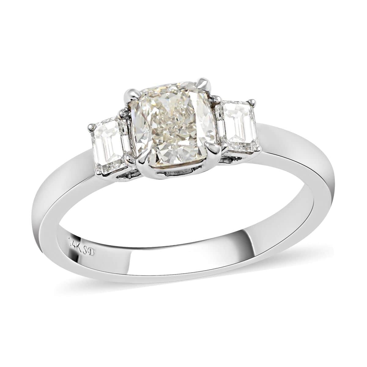 14K White Gold SI Diamond Engagement Ring 3.5 Grams 1.35 ctw image number 0