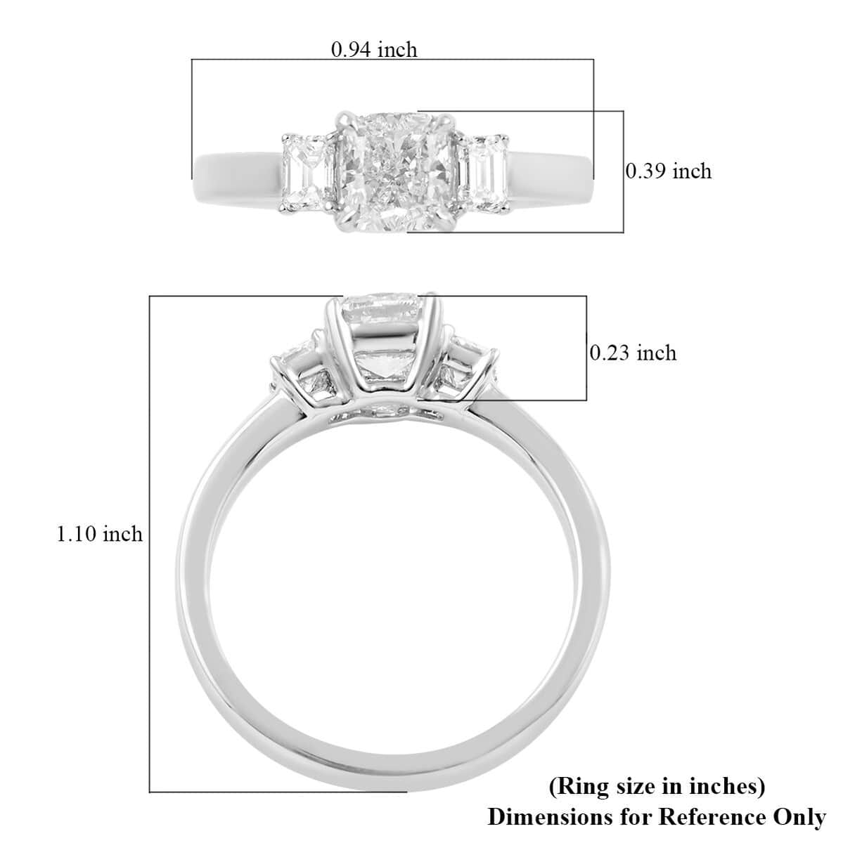 14K White Gold SI Diamond Engagement Ring 3.5 Grams 1.35 ctw image number 4