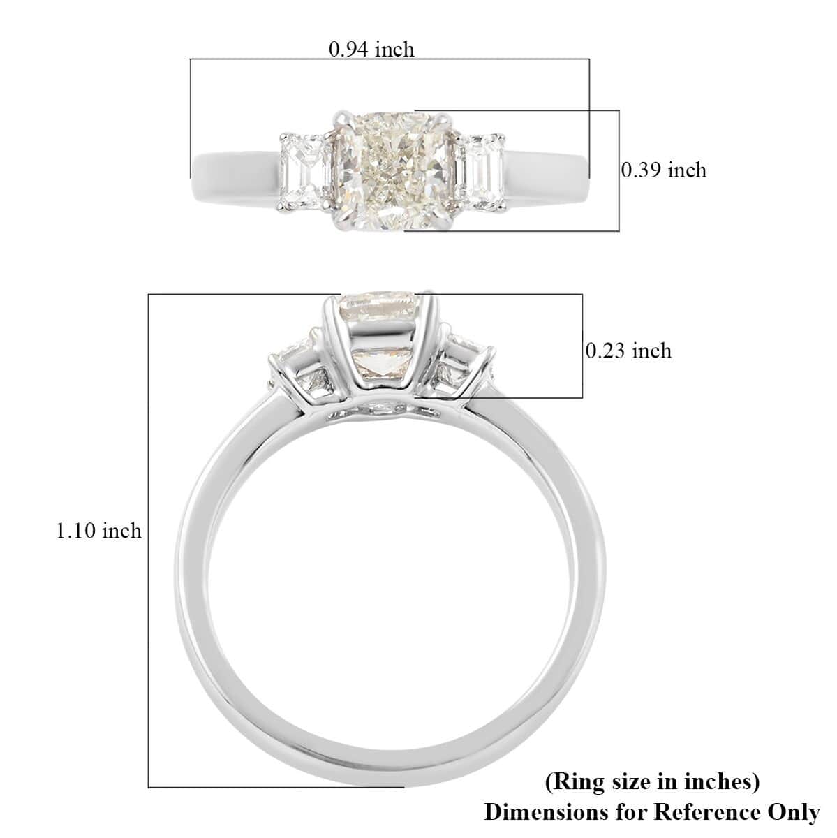 14K White Gold H VS2 Diamond Engagement Ring (Size 7.0) 1.35 ctw image number 4
