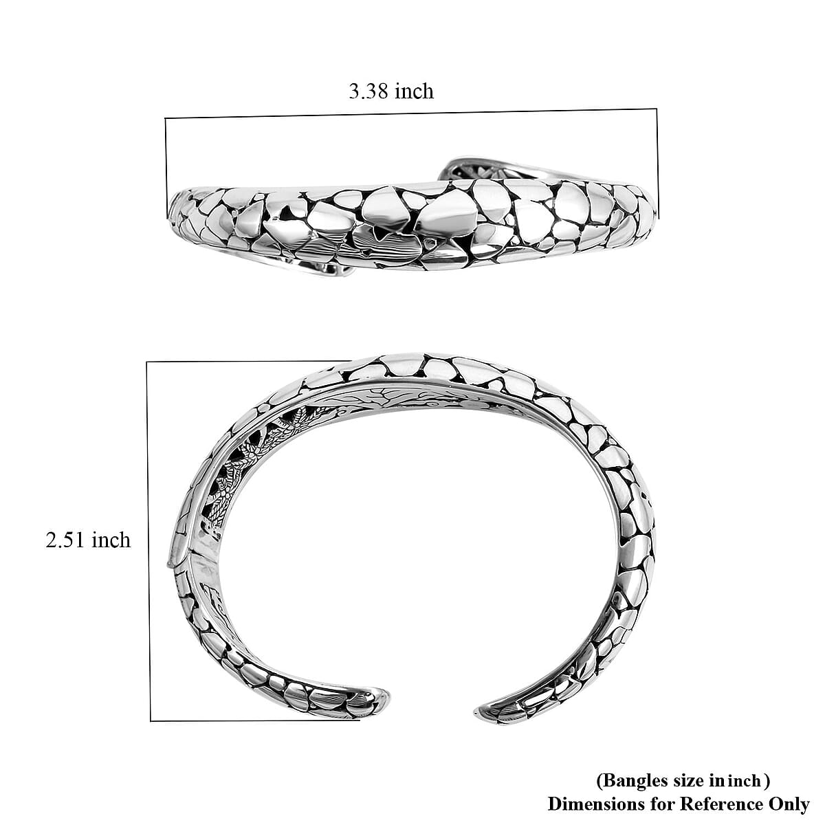 Bali Legacy Sterling Silver Cuff Bracelet (7.25 In) 31.75 Grams image number 5