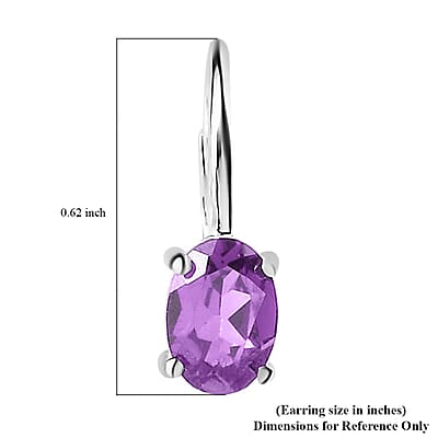 Amethyst Lever Back Earrings in Sterling Silver 1.40 ctw