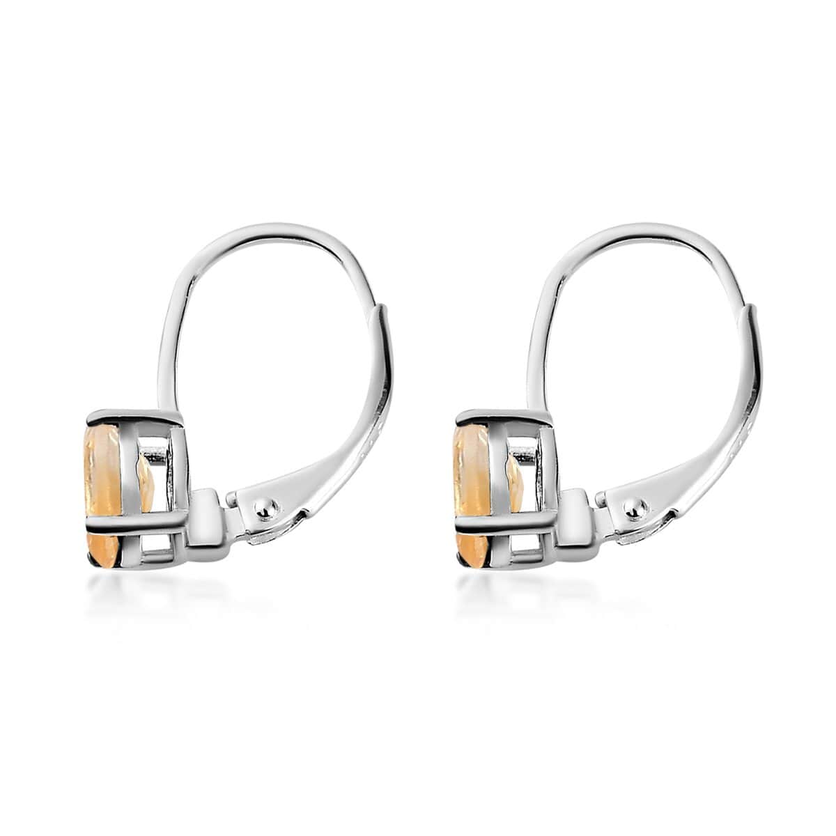 Brazilian Citrine Lever Back Earrings in Sterling Silver 1.40 ctw image number 3
