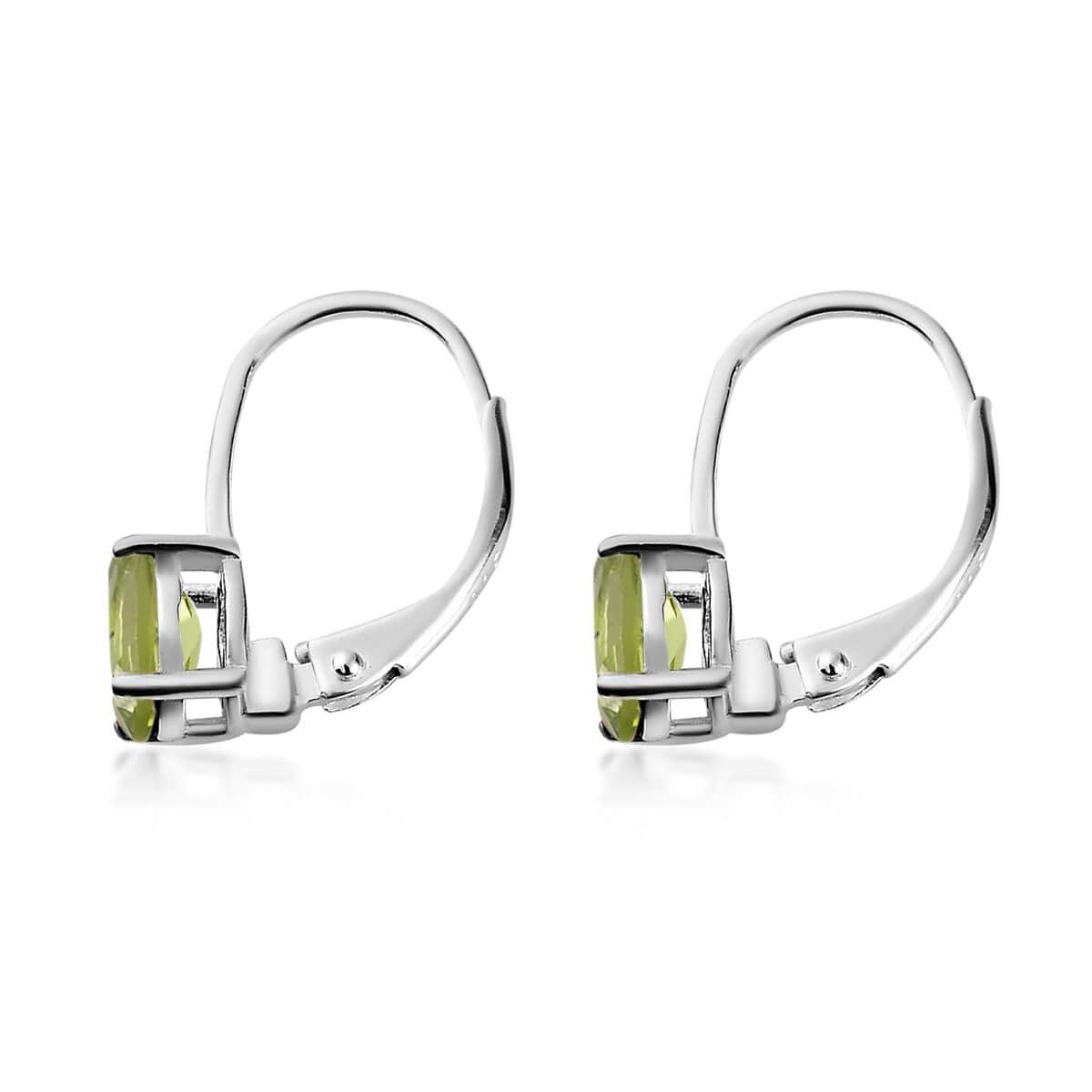 Peridot Solitaire Lever Back Earrings in Sterling Silver (Del. in 10-12 Days) 1.65 ctw image number 3