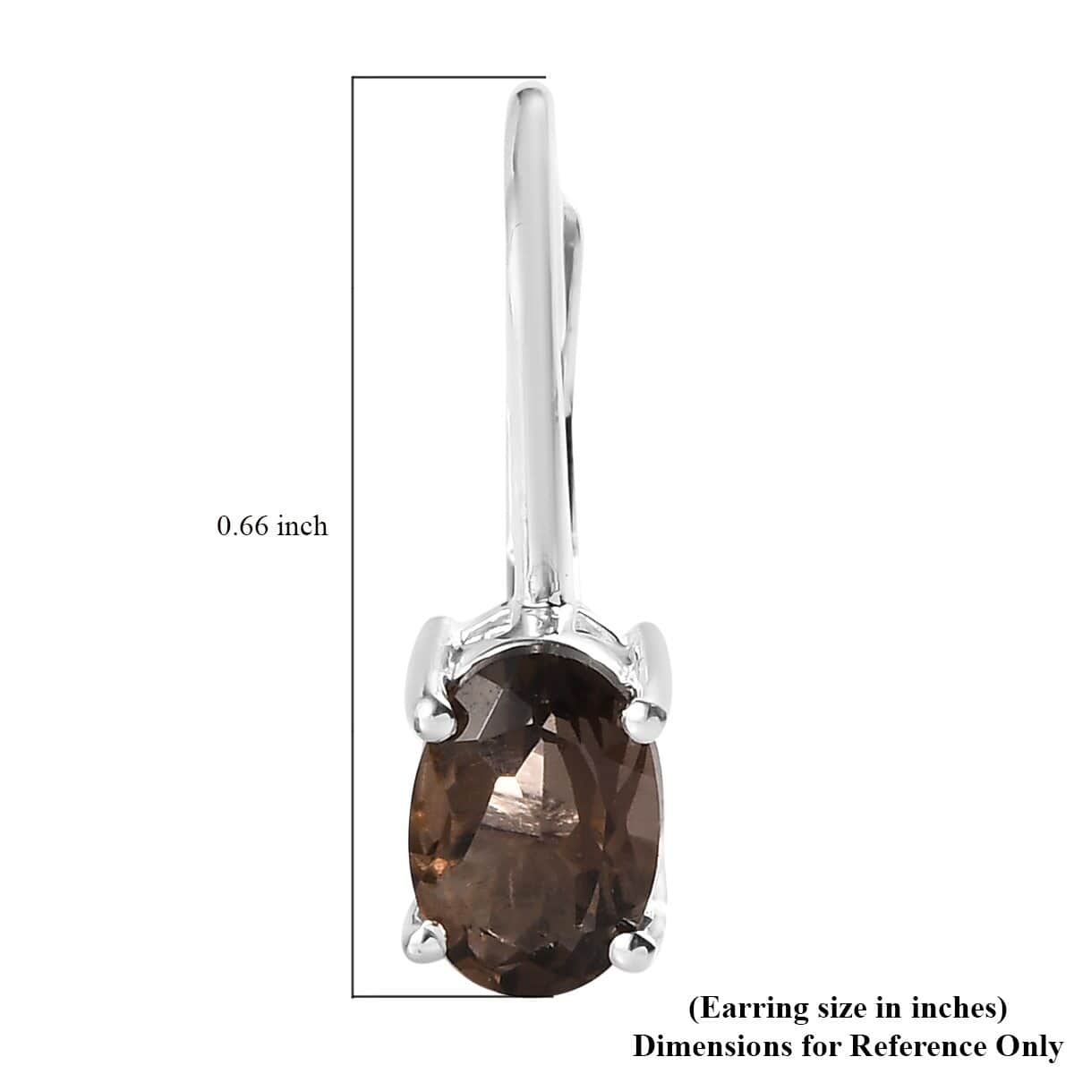 Brazilian Smoky Quartz Solitaire Lever Back Earrings in Sterling Silver 1.50 ctw image number 4