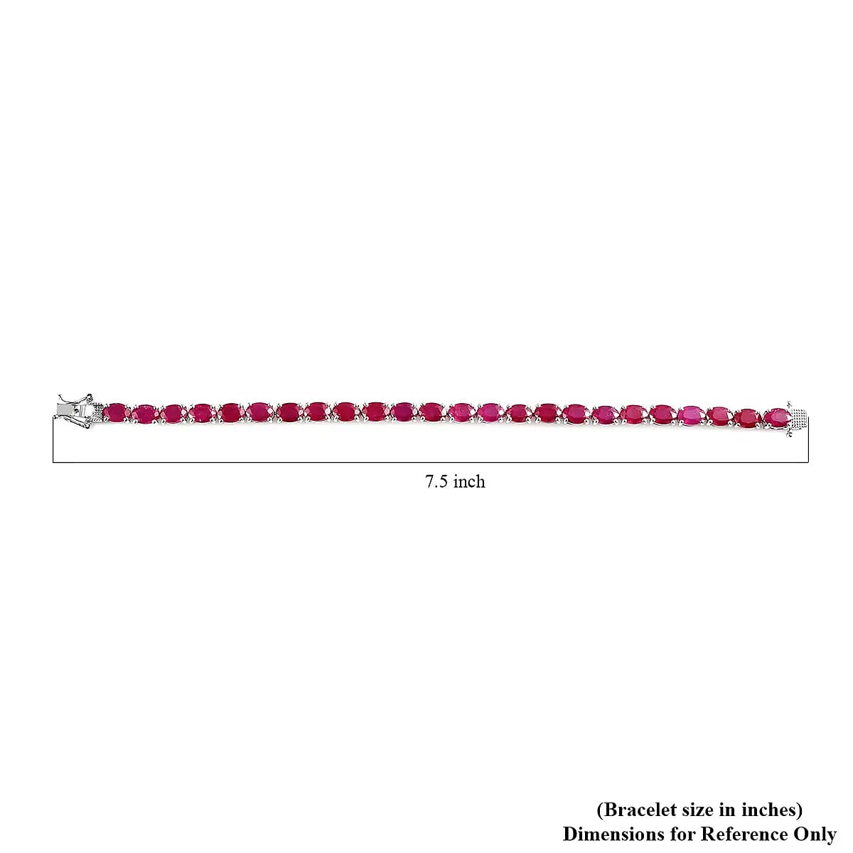 Niassa Ruby (FF) Tennis Bracelet in Platinum Over Sterling Silver (7.25 In) 26.40 ctw image number 6