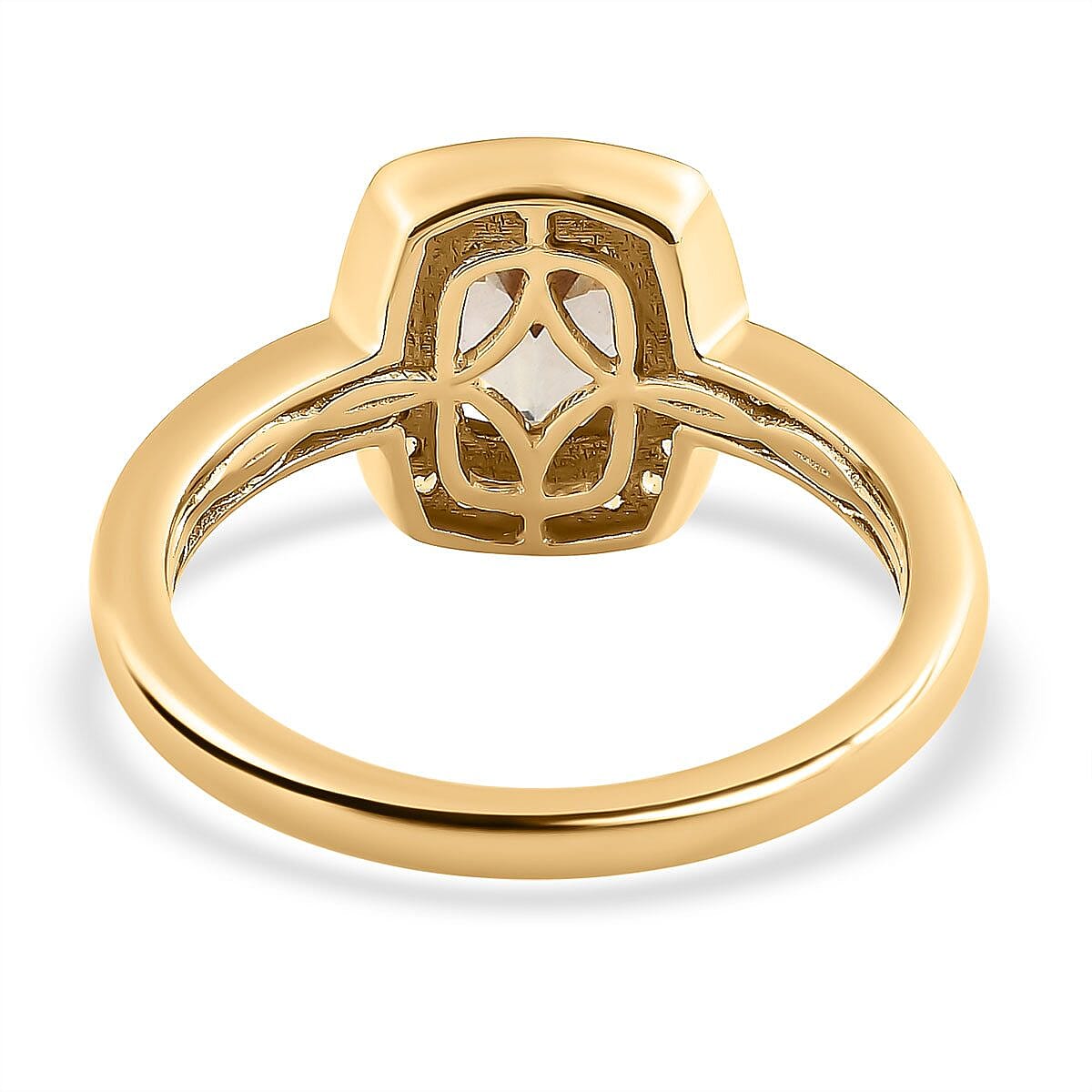 AAA Turkizite and White Zircon 1.34 ctw Ring in Vermeil Yellow Gold Over Sterling Silver (Size 11.5)