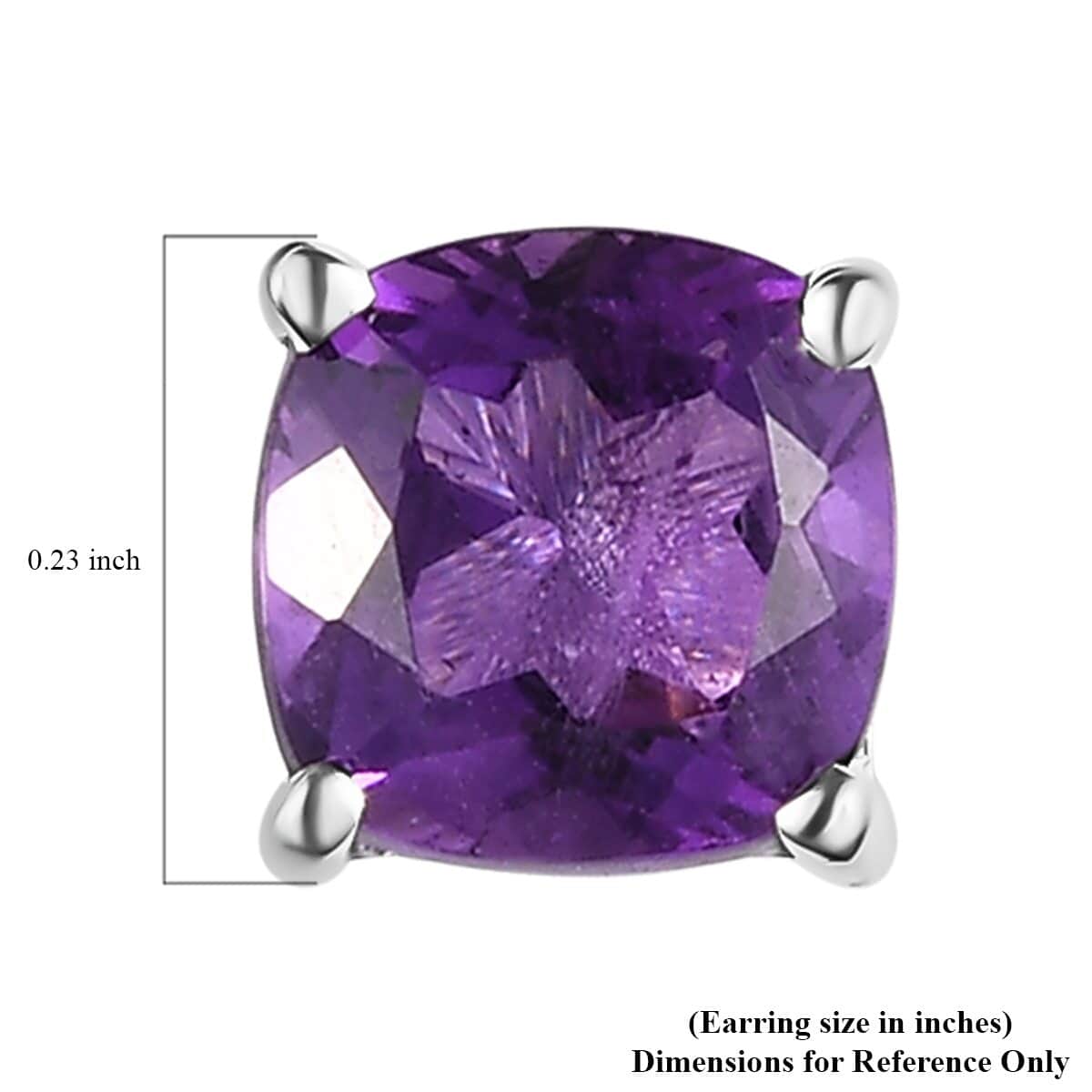 Amethyst Solitaire Stud Earrings in Sterling Silver 1.00 ctw image number 6