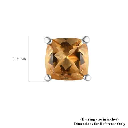 Brazilian Citrine Solitaire Stud Earrings in Sterling Silver 1.25 ctw image number 6