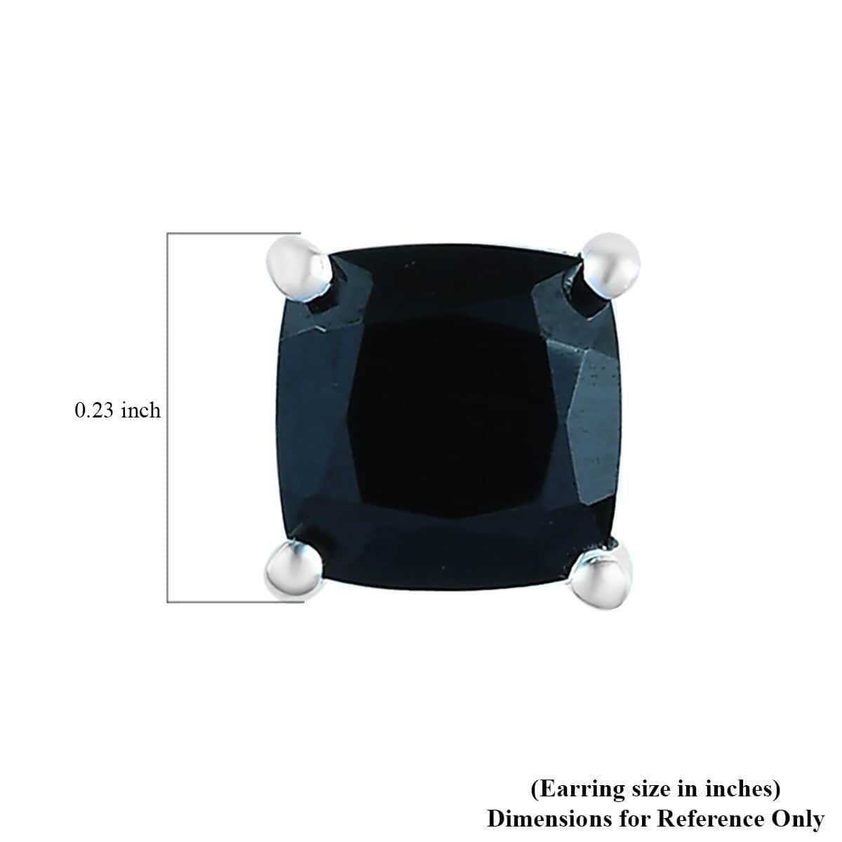 Thai Black Spinel Solitaire Stud Earrings in Sterling Silver 1.75 ctw image number 6