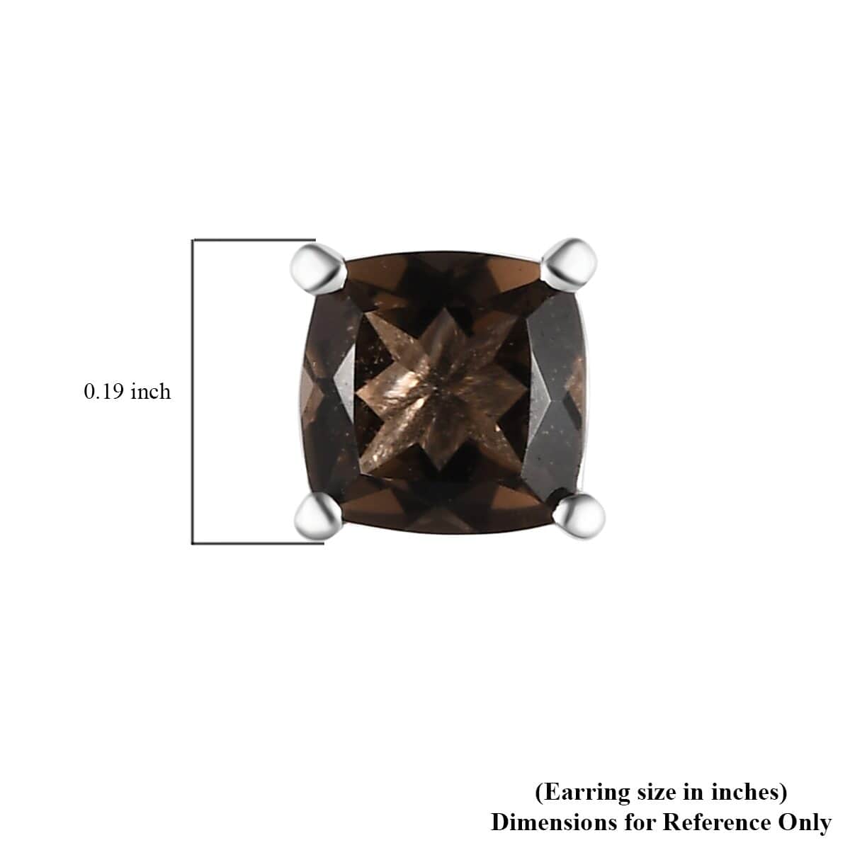 Brazilian Smoky Quartz Solitaire Stud Earrings in Sterling Silver 1.15 ctw image number 6