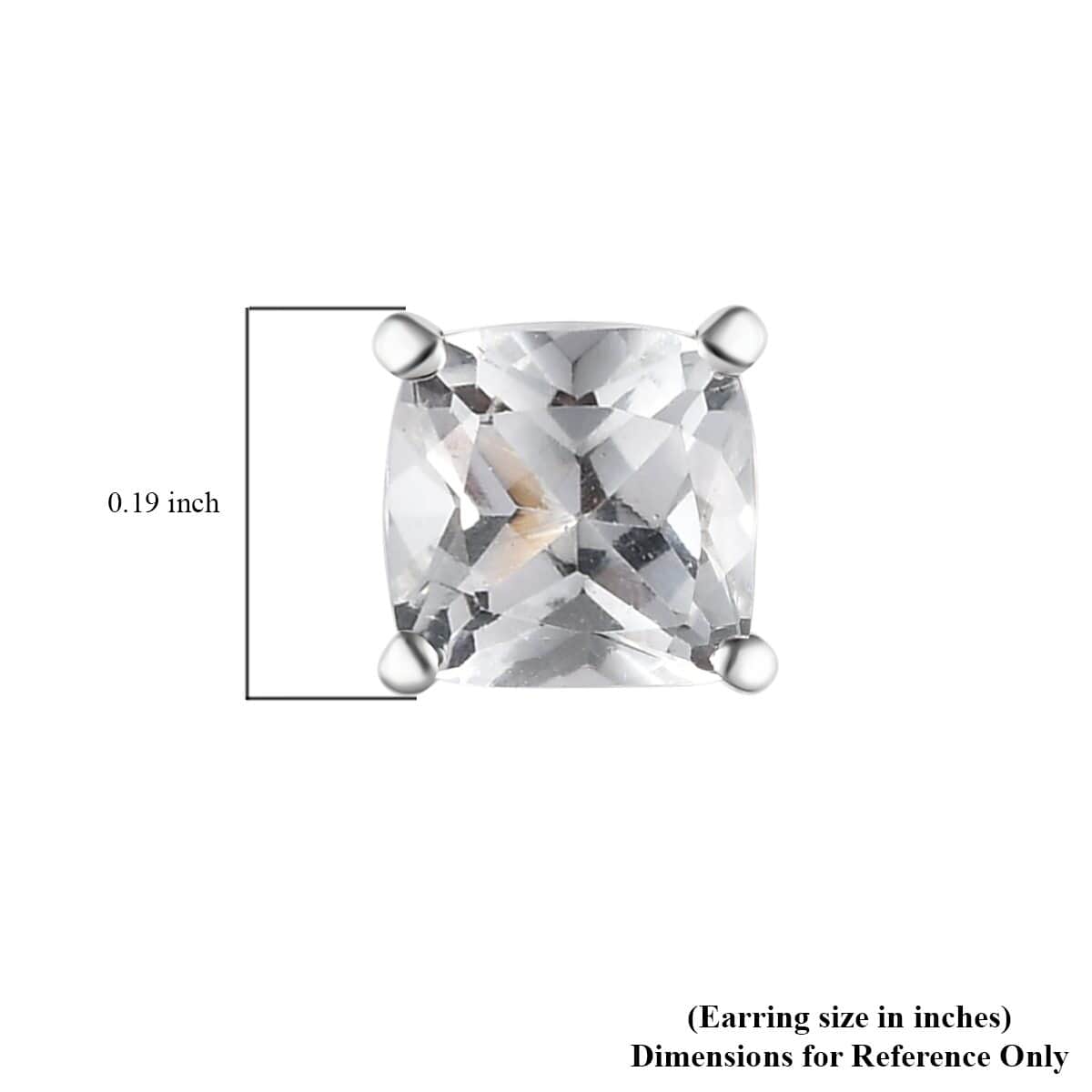 White Topaz Solitaire Stud Earrings in Sterling Silver 1.50 ctw image number 6