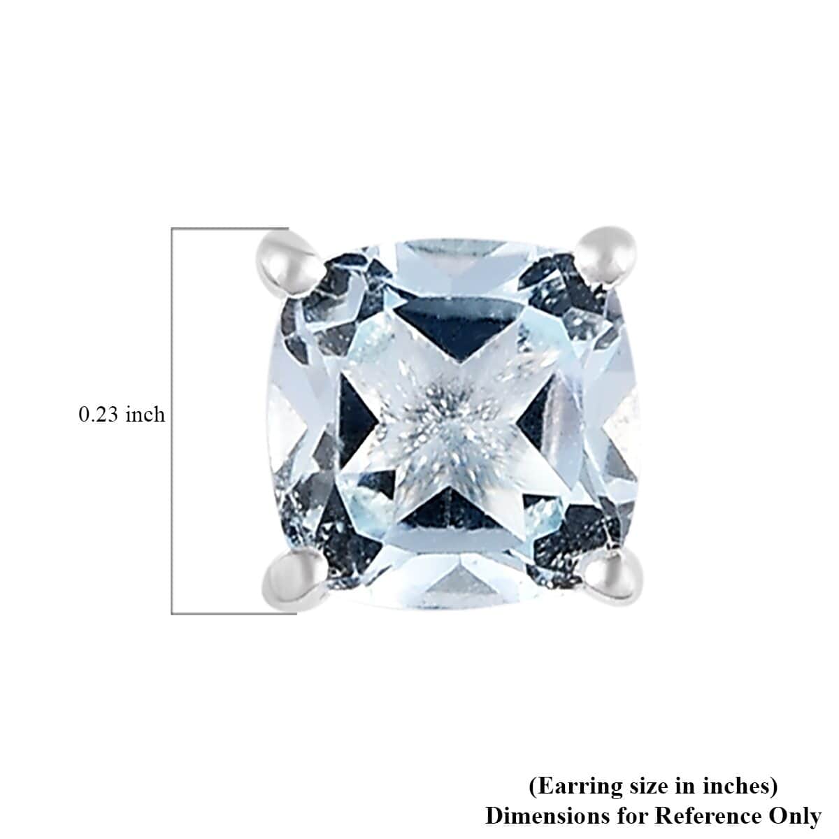 Sky Blue Topaz Solitaire Stud Earrings in Sterling Silver 1.40 ctw image number 6