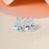 Sky Blue Topaz Solitaire Stud Earrings in Sterling Silver 1.75 ctw image number 3