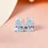 Sky Blue Topaz Solitaire Stud Earrings in Sterling Silver 1.75 ctw image number 4