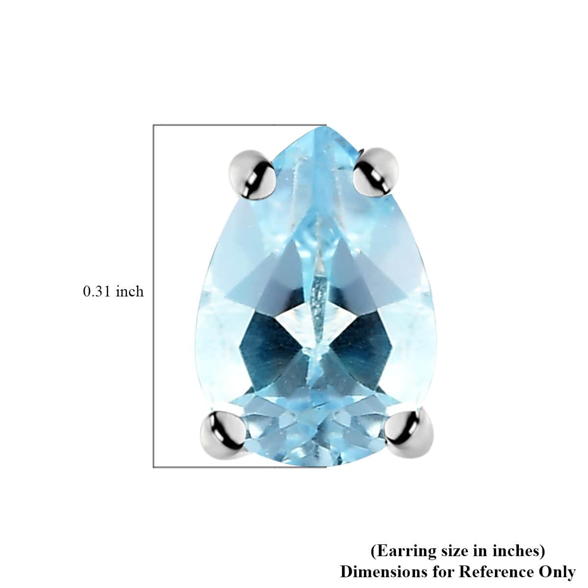 Sky Blue Topaz Solitaire Stud Earrings in Sterling Silver 1.75 ctw image number 6