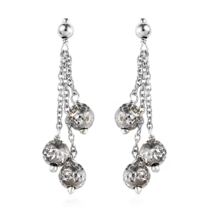 Platinum Over Sterling Silver Dangle Earrings 1.90 Grams