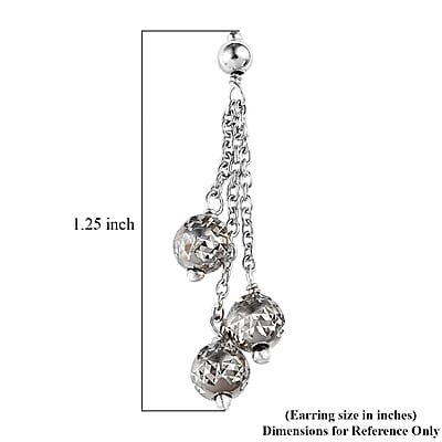 Platinum Over Sterling Silver Dangle Earrings 1.90 Grams