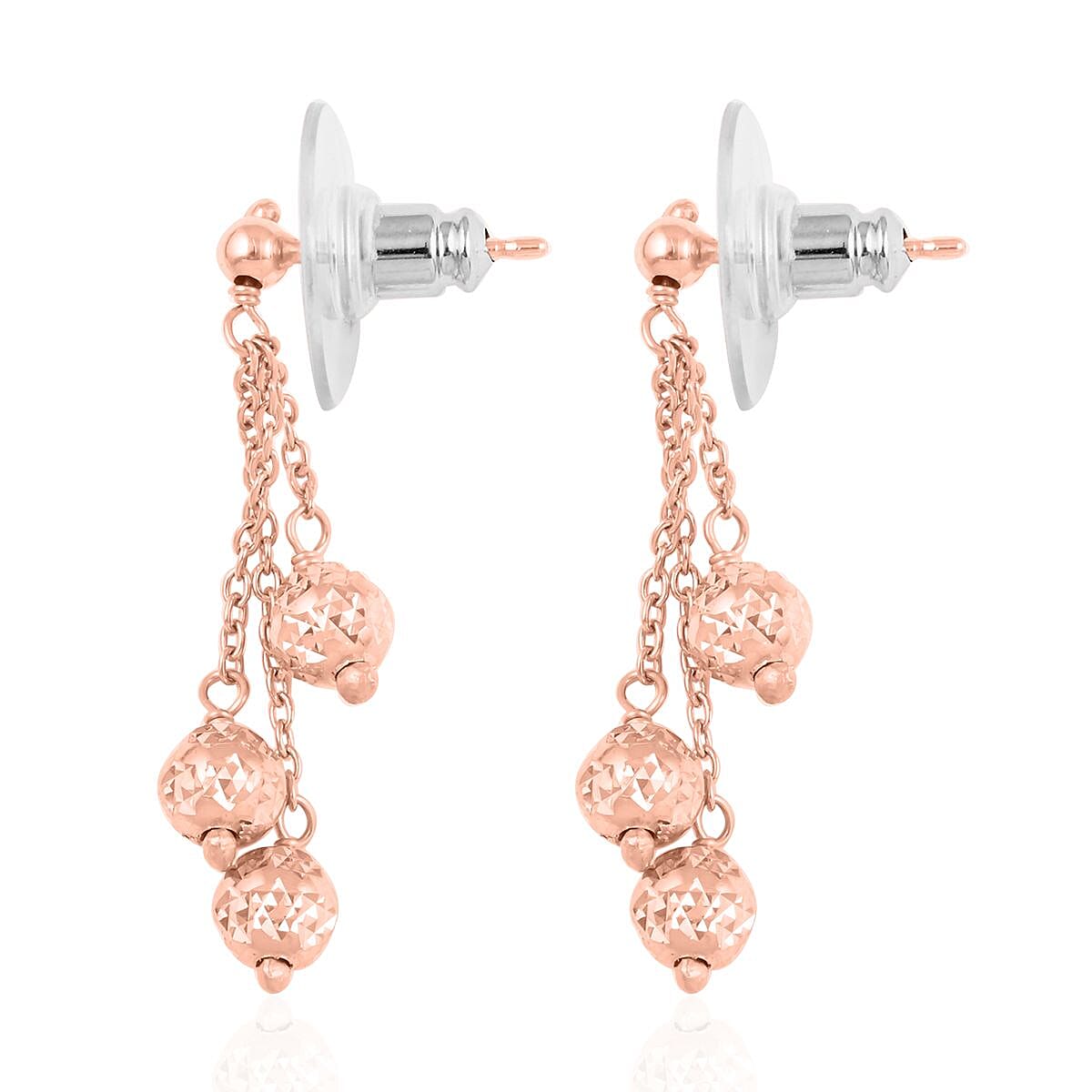 14K Rose Gold Over Sterling Silver Earrings 1.85 Grams image number 3