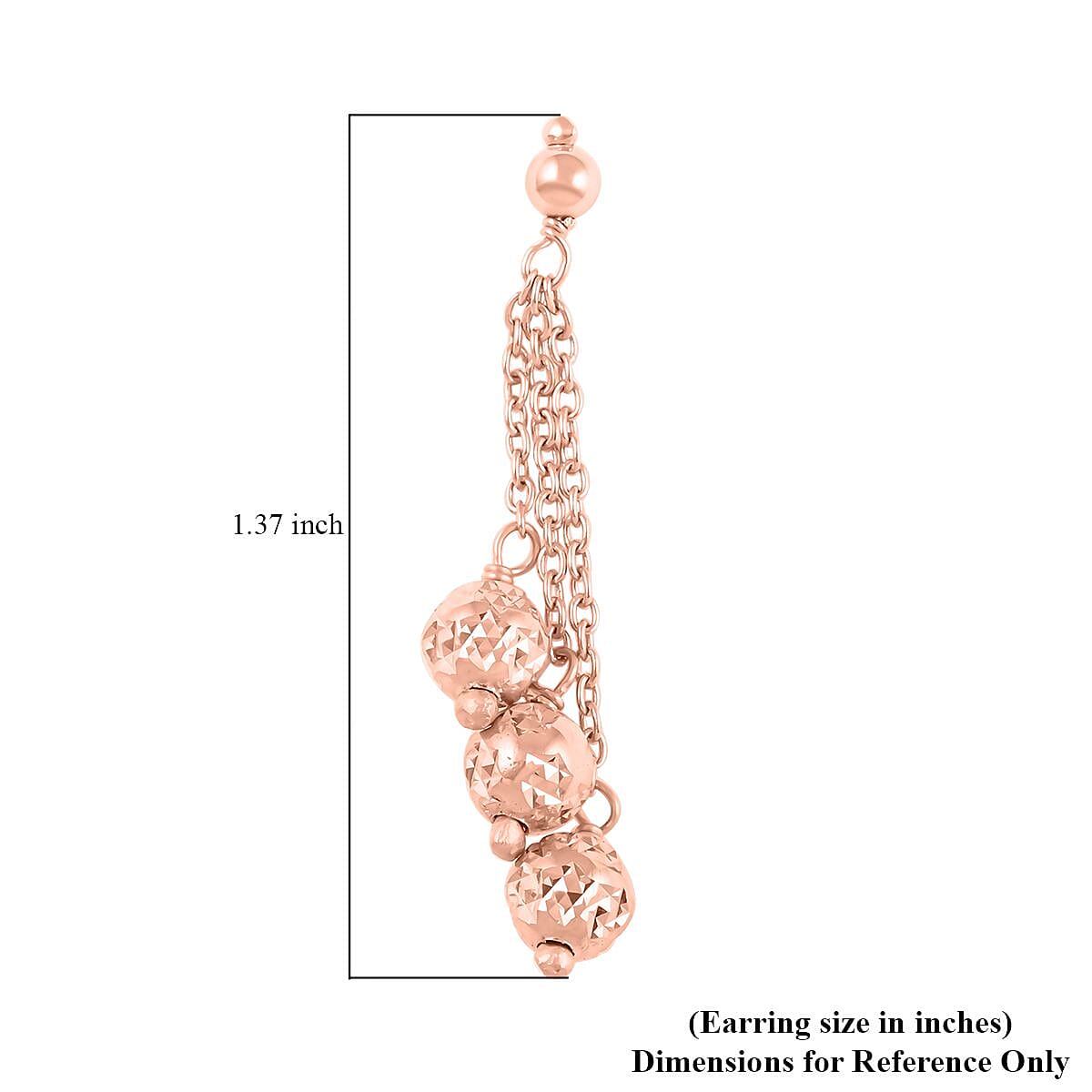 14K Rose Gold Over Sterling Silver Earrings 1.85 Grams image number 4