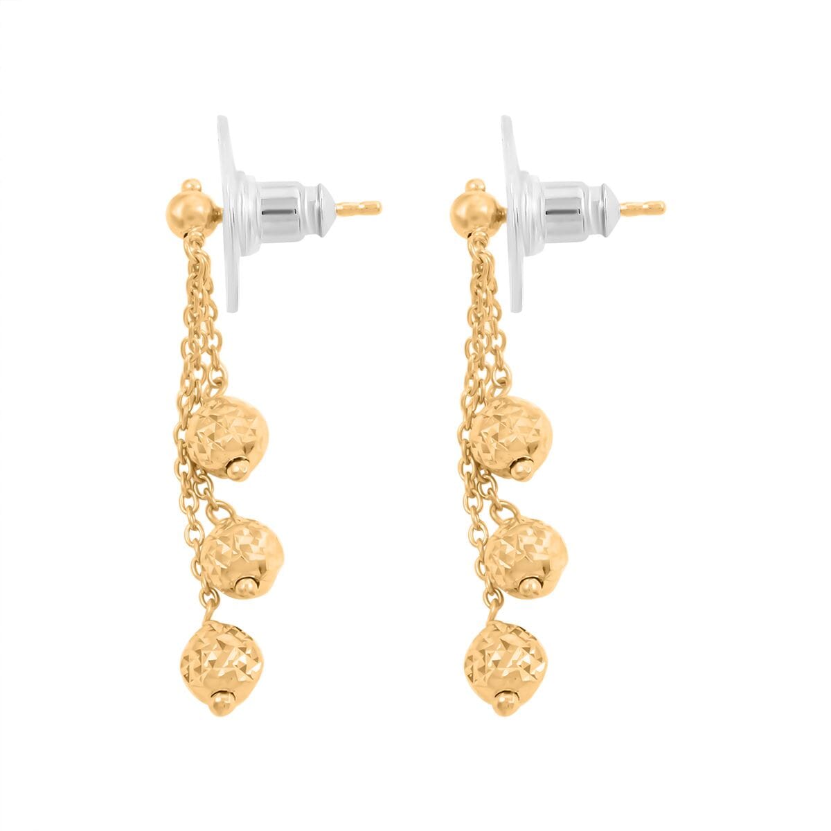14K Yellow Gold Over Sterling Silver Earrings 1.85 Grams image number 3
