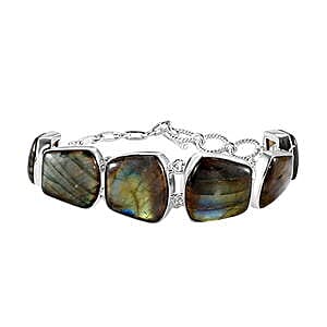 Labradorite 113.40 ctw Bracelet in Sterling Silver (7.50 In)