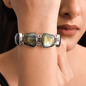 Labradorite 113.40 ctw Bracelet in Sterling Silver (7.50 In)