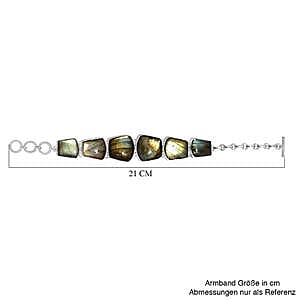Labradorite 113.40 ctw Bracelet in Sterling Silver (7.50 In)