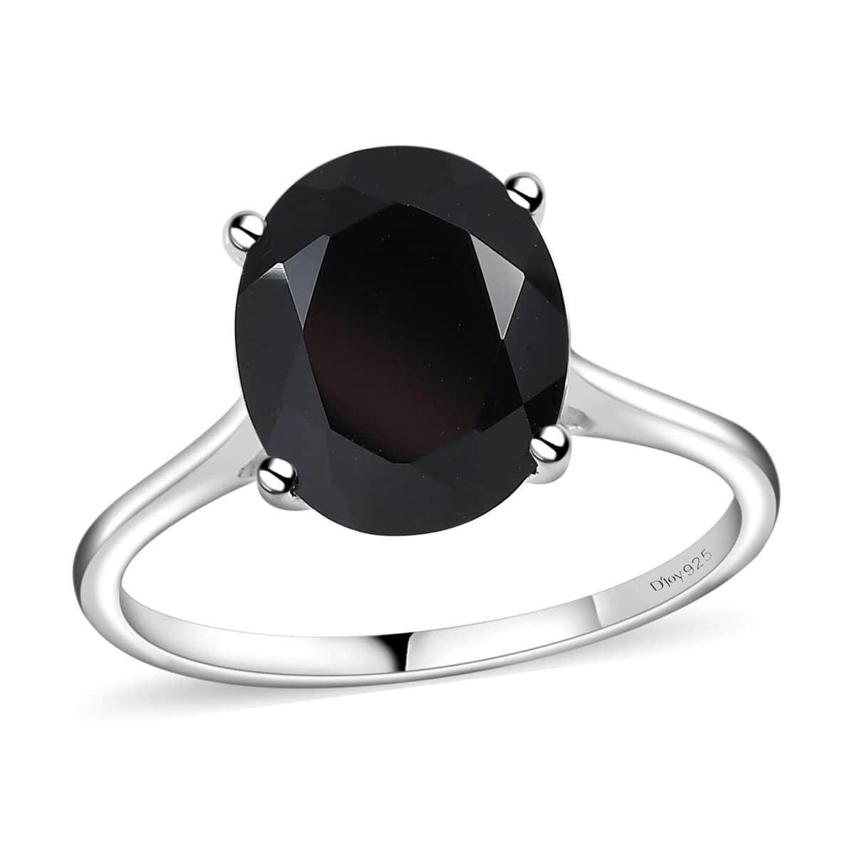 Natural Thai Black Spinel Solitaire Ring in Sterling Silver 3.25 ctw image number 0