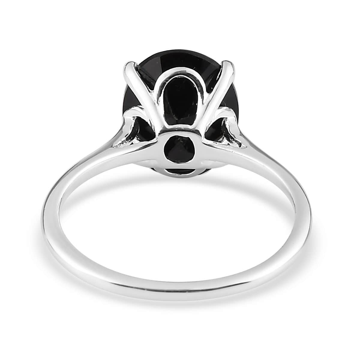 Natural Thai Black Spinel Solitaire Ring in Sterling Silver (Size 5.0) 3.25 ctw image number 4