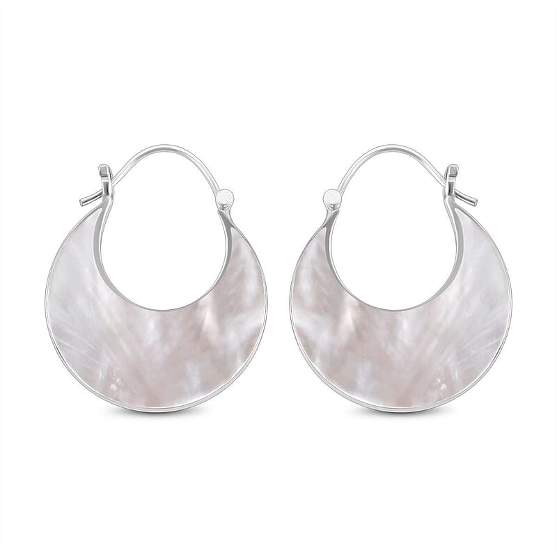 Mother Of Pearl Earrings in Sterling Silver